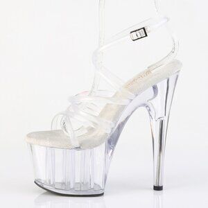 Clear Platform Stiletto Heels | Strappy High Heels for Pole Dance